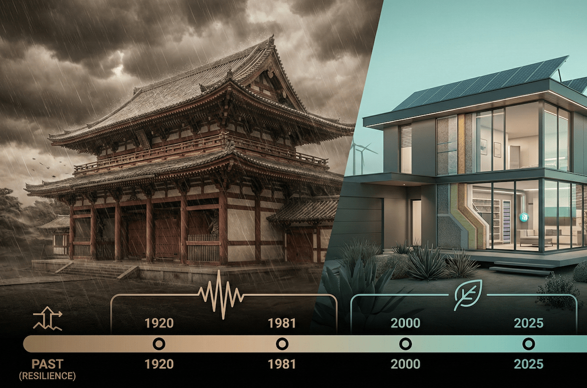 【2025年建築基準法施行】災害と建築基準法の全系譜:安全性と環境性能の統合がもたらす不動産価値のパラダイムシフト