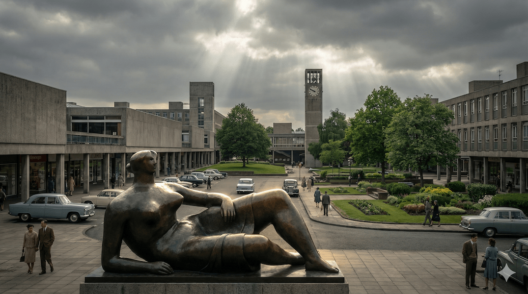 【英国ハーロウ・ニュータウン】彫刻と緑が織りなすモダニズム都市の未来